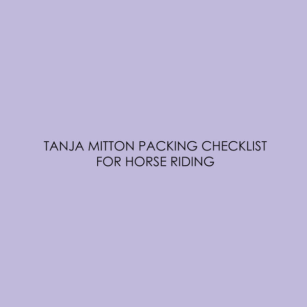 Packing checklist for horse riding